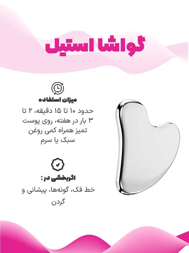 تصویر گواشا استیل و میزان استفاده و نواحی اثربخشی