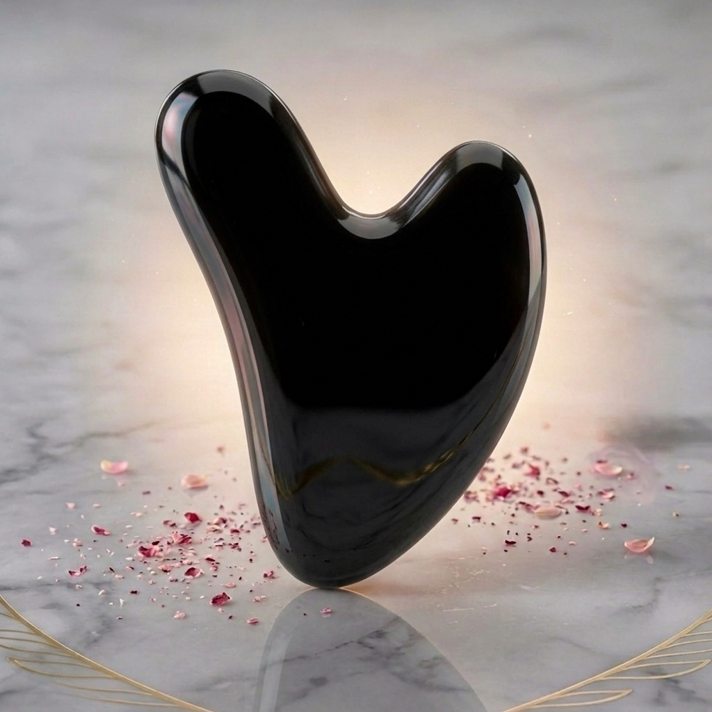 سنگ گواشا قلبی آبسیدین مشکی
