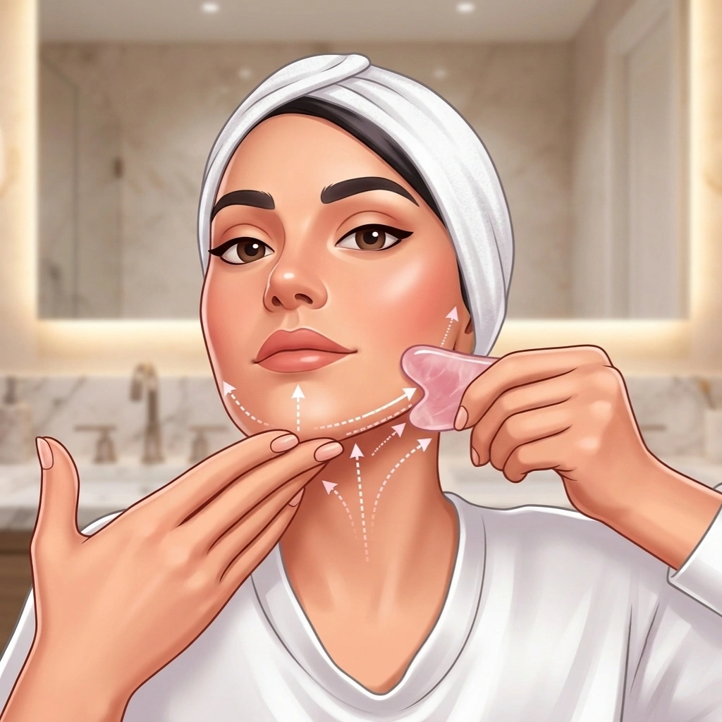 زاویه سازی خط فک و چانه با سنگ گواشا 